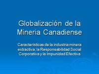 Globalización de la Mineria Canadiense