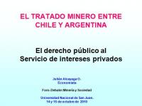 El tratado minero entre Chile y Argentina
