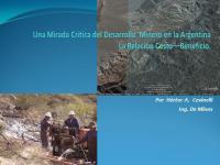 Una mirada crítica del desarrollo minero en la Argentina. La relación Costo-Beneficio